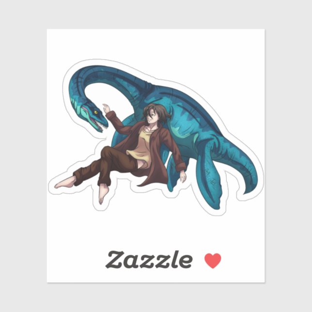 Sticker Sous l'eau avec Plesiosaurus (Feuille)