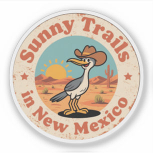 Sticker Southwestern Charm_ Nouveau Mexique Roadrunner Vin