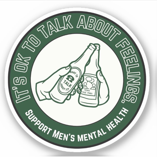 Sticker Soutien à la santé mentale des hommes | Parlez des (Devant)