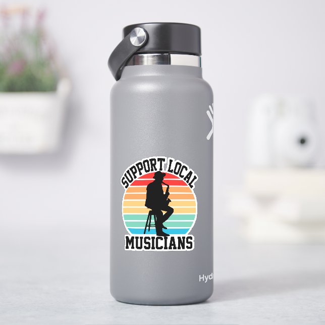 Sticker Soutien Des Musiciens Locaux Pour Les Amoureux De  (HydroFlask)