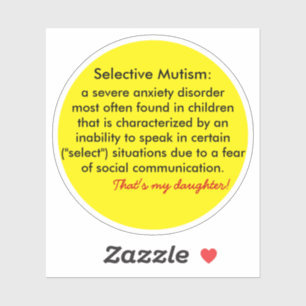Sticker Soutiens de la définition du mutisme sélectif