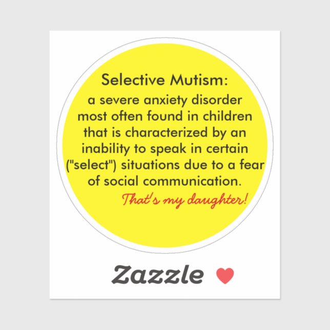 Sticker Soutiens de la définition du mutisme sélectif (Feuille)
