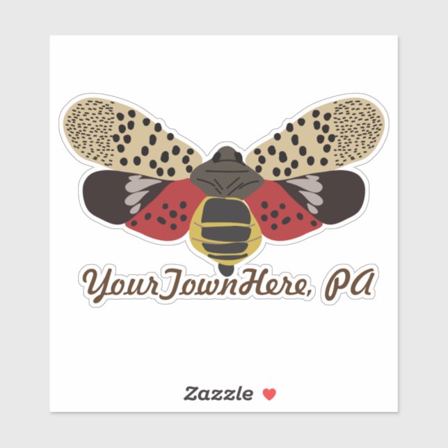 Sticker Souvenir Customisé à la lanternfly tachetée (Feuille)