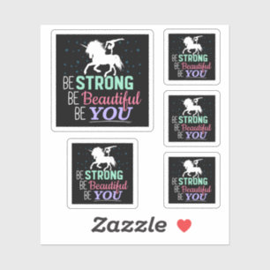 Sticker Soyez fort Beau Vous - Gymnastique Unicorn