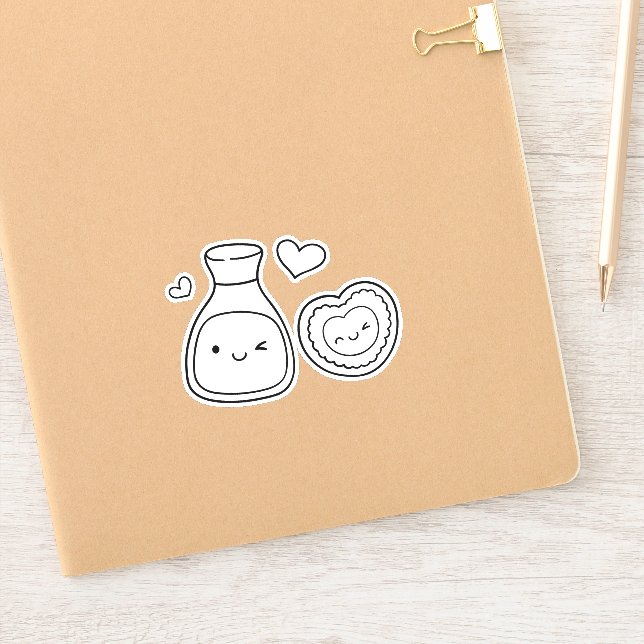 Sticker soymat, soja et sushi couples (Carnet)