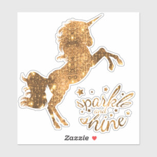 Sticker Sparkle and Shine Unicorn - Gold Copper