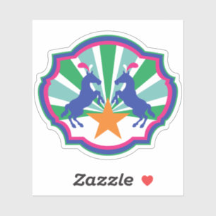 Sticker Spectacle de cirque coloré Poney