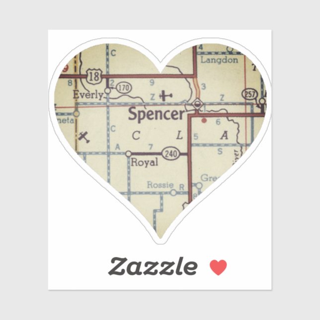 Sticker Spencer Iowa (Feuille)