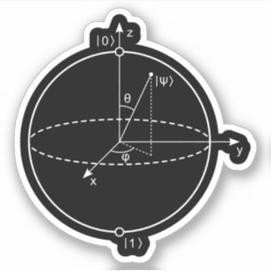 Sticker Sphère Bloch   Physique / Maths Quantum Bit