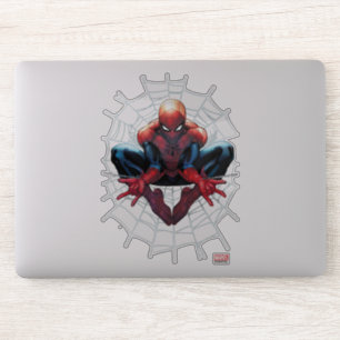 Sticker Spider-Man   Assis Dans Un Web