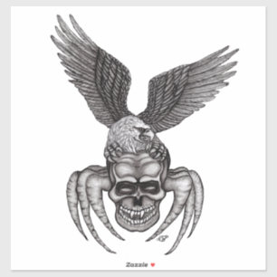 Sticker Spiderskull avec Eagle dans le Tatouage-style