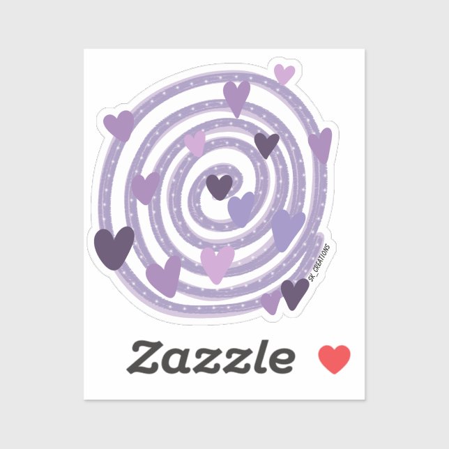 Sticker Spirale d'amour pourpre (Feuille)