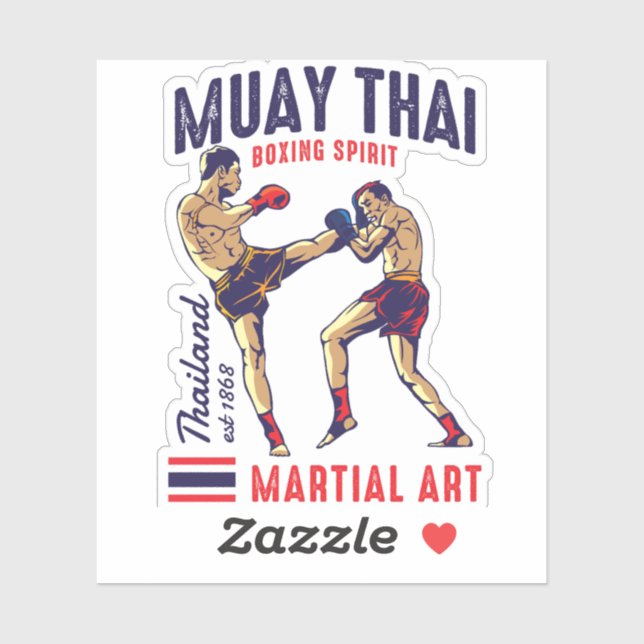 Sticker Spirit de la boxe thaï (Feuille)