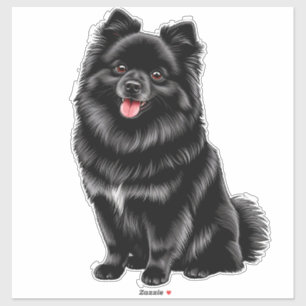 Sticker Spitz japonais noir