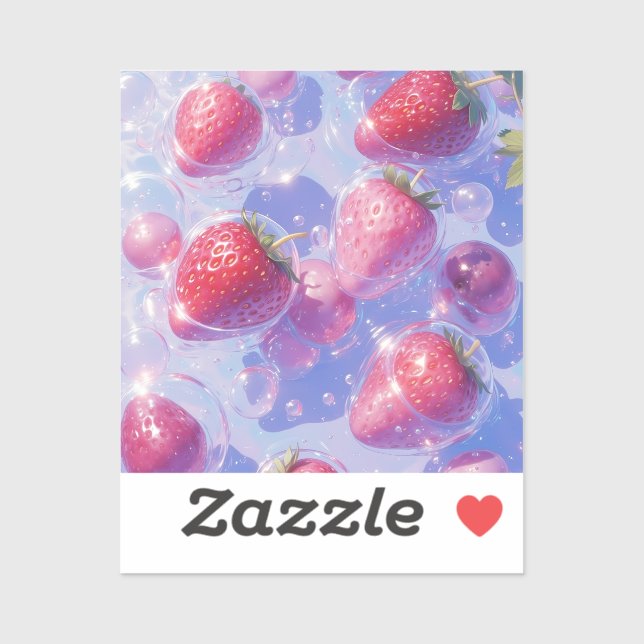 Sticker Splash de raisins de fraise (Feuille)