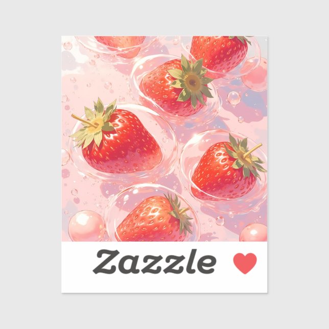 Sticker Splash fraise (Feuille)