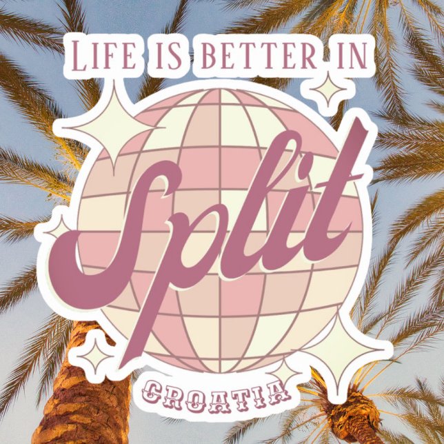 Sticker Split Croatie Retro Vintage fête (Créateur téléchargé)