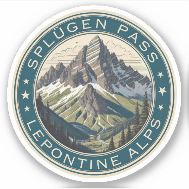 Sticker Splügen Pass Alpes Alpes Lepontine Alpes (Devant)