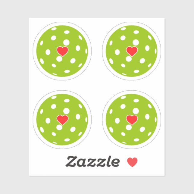 Sticker Sport i love Pickleball green balls (Feuille)