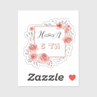 Sticker Spring Floral Anniversary | Elegant Modern Wedding