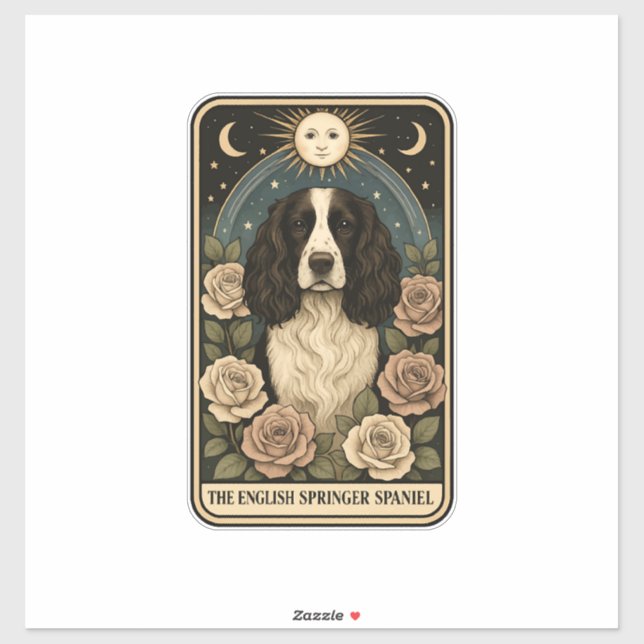 Sticker Springer Spaniel anglais (Feuille)