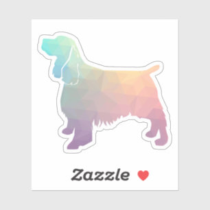 Sticker Springer Spaniel Chien race Geo Silhouette Pastel