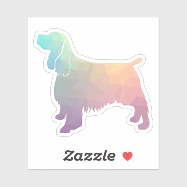 Sticker Springer Spaniel Chien race Geo Silhouette Pastel (Feuille)