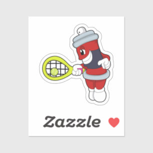 Sticker Sprinkler au tennis avec une raquette de tennis