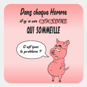 Sticker Square Ronchon the Pig