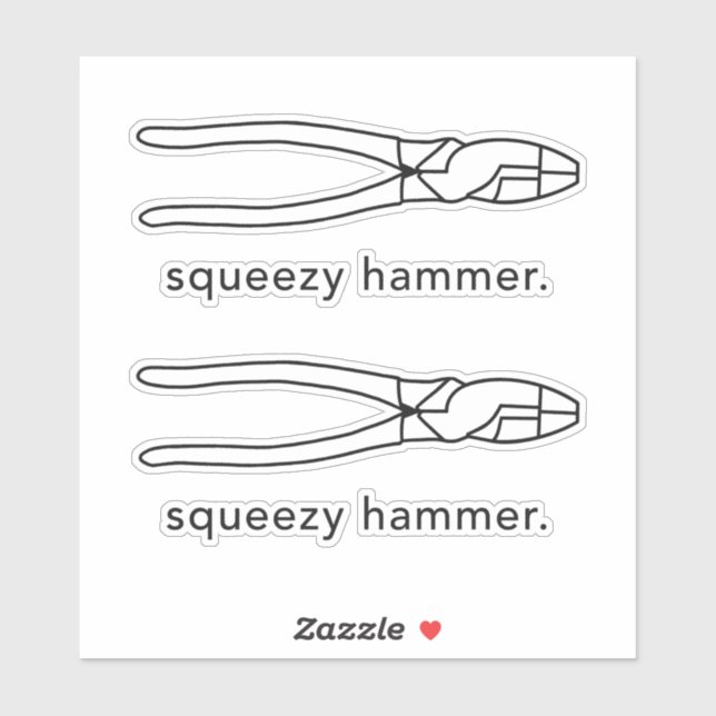Sticker Squeezy Hammer Funny Electricien (Feuille)