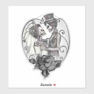 Sticker Squelette Amour Couple Mariage Danse Mariage