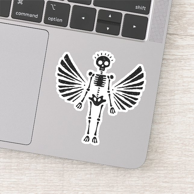 Sticker Squelette ange Noël gothique (Détail)