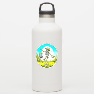 Sticker Squelette de golf sur disque en Casquette Retro
