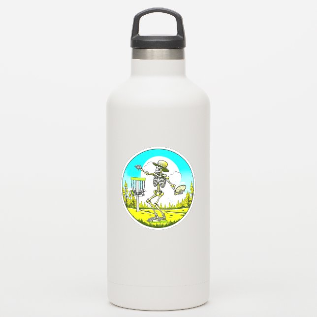 Sticker Squelette de golf sur disque en Casquette Retro (Gourde)