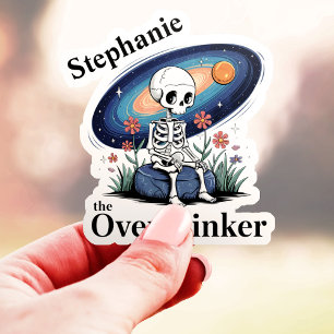 Sticker Squelette de la Surpenseuse Galaxie Nom Personnali