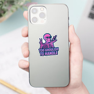 Sticker Squelette de signe de paix néon trop sinistre à ma