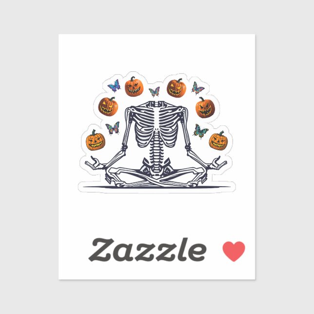Sticker Squelette de yoga (Feuille)
