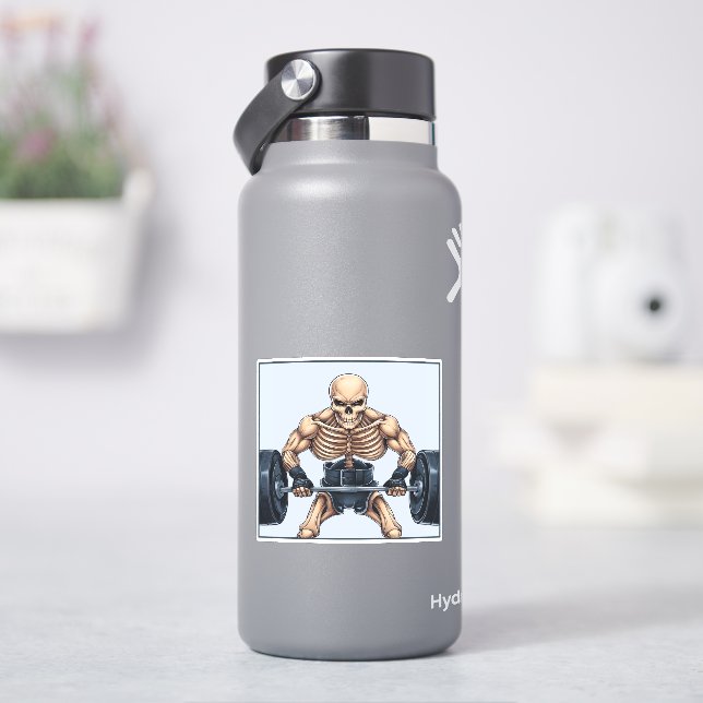 Sticker Squelette haltérophile (HydroFlask)