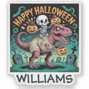 Sticker Squelette sur Mummy T-Rex - Éffrayant Dino Rider