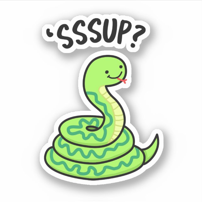 Sticker Sssup Funny Hisser Snake Pun (Devant)