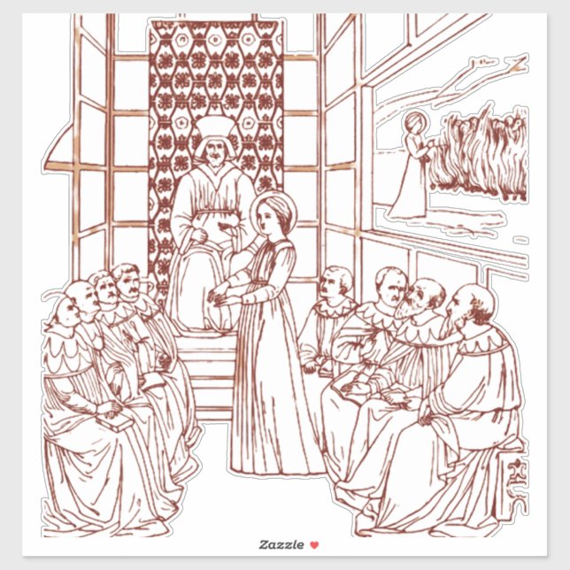 Sticker St Catherine Disputing with Scholars by Masolino (Feuille)