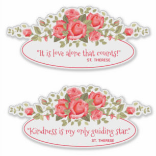 Sticker St catholique Therese cite les roses roses