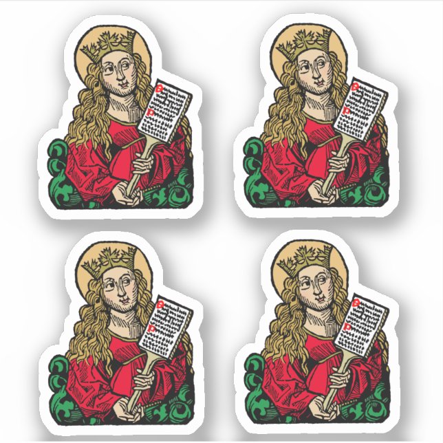 Sticker St. Cecilia avec Hymn Board (Nuremberg) 4-up (Devant)