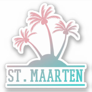 Sticker St Maarten   Saint Martin Gradient