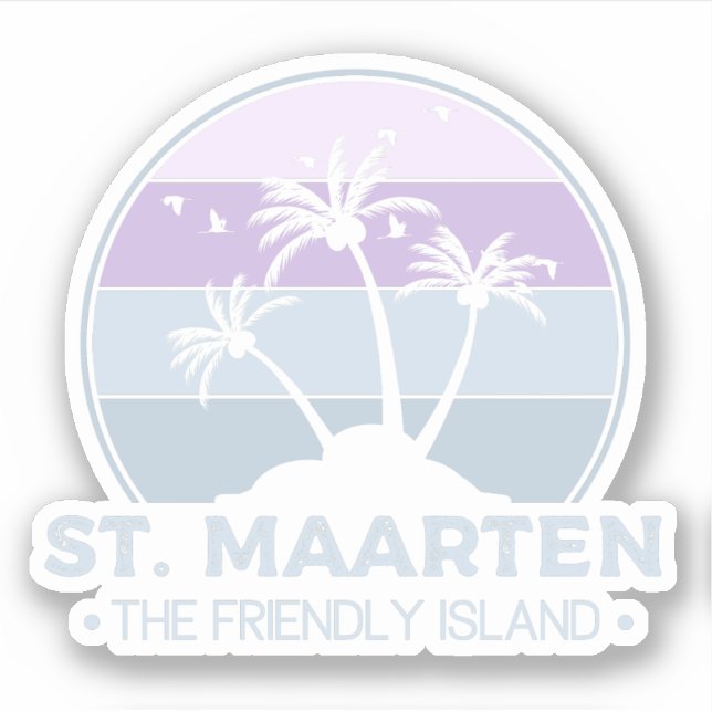 Sticker St Martin Le sympathique rétro de l'île Sint Marti (Devant)