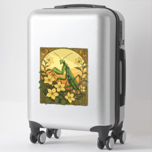 Sticker Stagmomantis Et Fleurs Jaunes De Jasmin