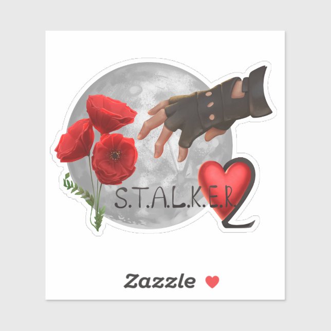 Sticker Stalker 2 avec lune d'argent (Feuille)