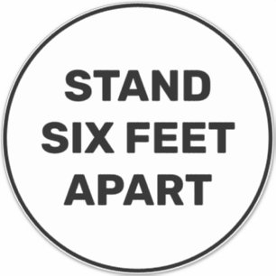Sticker Stand Six Pieds Apart simple Grand Étage Cercle