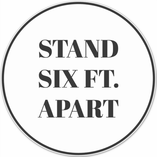 Sticker Stand Six Pieds Appartement signe cercle texte per (Devant)