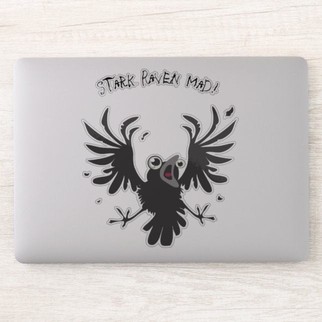 Sticker Stark Raven Mad Crazy Old Birb Raven (Ordinateur)